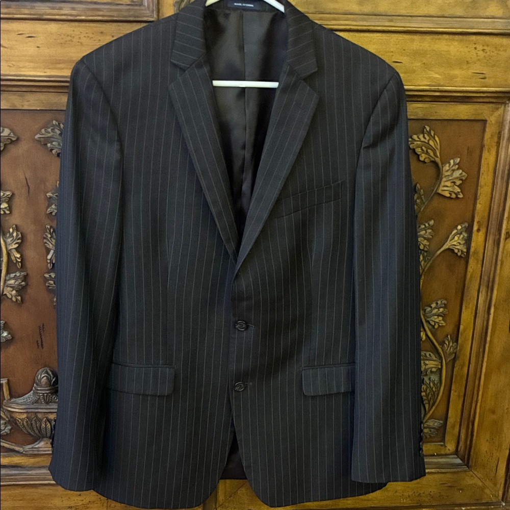 Ralph Lauren Charcoal Pinstripe Suit Jacket Size 42R